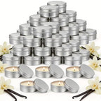 100 Pcs 1 Oz Mini Vanilla Scented Soy Candle Bulk, Tin Candles Gift by Trxvxo