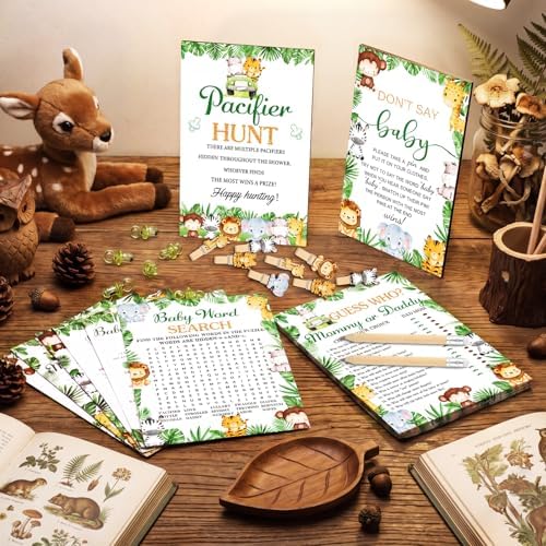 Sherr 424 Pcs Safari Animal Baby Shower Game Decoration, Set 8, 50 Pacifier - Image 2