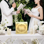 NiHome Golden Mirror Acrylic Wedding Card Box with Sliding Lid, Large Capacity for 80-100 Cards, Premium Gold Acrylic with Bold Cards Print for Weddings, Parties, Baby Showers, Keepsakes, Receptions - Image 4