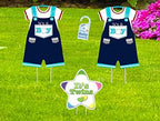 Welcome Home Twin Boys Yard Decoration, Navy Blue - Image 3