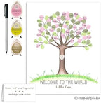 Girls Baby Shower Fingerprint Tree Guestbook Alternative, 11x14 Inches - Image 6