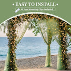 10x10ft Sage Green Tulle Backdrop Curtain with String Lights, Wrinkle-Free Sheer Wedding Backdrop for Birthday Parties, Baby Showers, Bridal Showers, Photo Shoots and Home Decor, Sage Green - Image 7