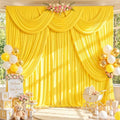 40ft x 10ft Yellow Backdrop Curtains, 8 Panels Yellow Drapes for Backdrop by LittleFunny