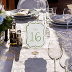 Eaasty 20 Pcs Watercolor Table Numbers 1-20 with Holders for Wedding, Green - Image 6