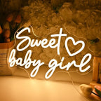 Britrio Sweet Baby Girl Neon Sign Baby Shower 1st Birthday Party Backdrop - Image 5
