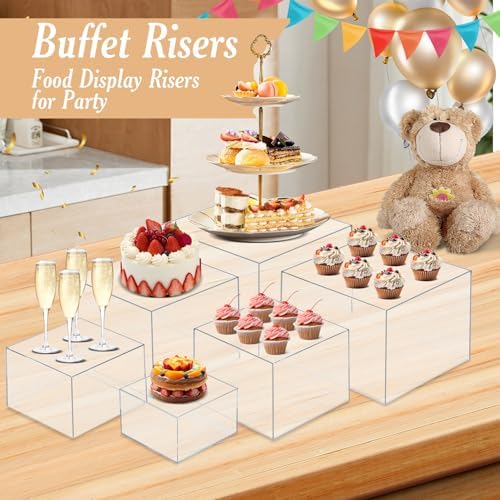 6 PCS Buffet Risers, Large Food Risers for Buffet Table, Dessert Display - Image 3