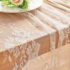 10 Packs Lace Tablecloth 60 X 120 Inch Vintage Boho Ivory Floral Overlay - Image 5