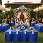Blue Spandex Tablecloth for 8FT Rectangle Tables, Table Skirt - Image 7