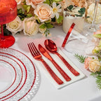 Ciaell 150 Piece Red Plastic Plates for Weddings Parties - Image 3