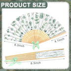 Roowest 36 Pcs Green Eucalyptus Paper Hand Fans Bulk, Wedding Folding Fans - Image 3