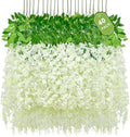 40 Pack White Wisteria Hanging Flowers, Fake Flowers for Decoration by Waipfaru