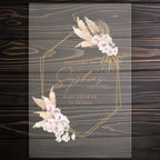 Andaz Press Custom Large Boho Dried Floral Personalized Acrylic Welcome Sign, 16" x 24", Gender-Neutral Signage for Baby Sprinkle, Fall Baby Shower Decorations - Image 2