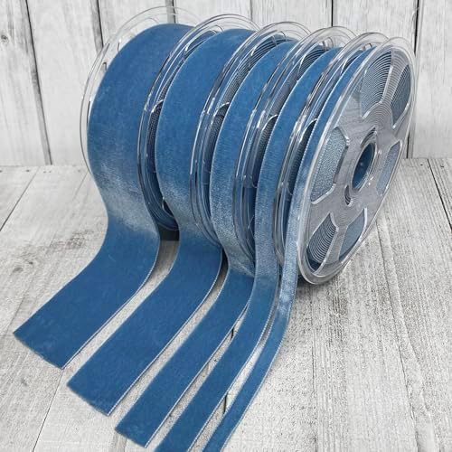 Morex Ribbon Velvet Ribbon Nylvalour, 7/8" x 11 Yd, Williamsburg Bl (01225/10-536) - Image 3