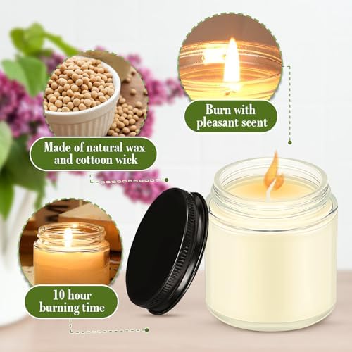 MTLEE 36 Pcs Bulk Candle Mini Mason Jar Candle, Vanilla, Lilac, Jasmine - Image 3
