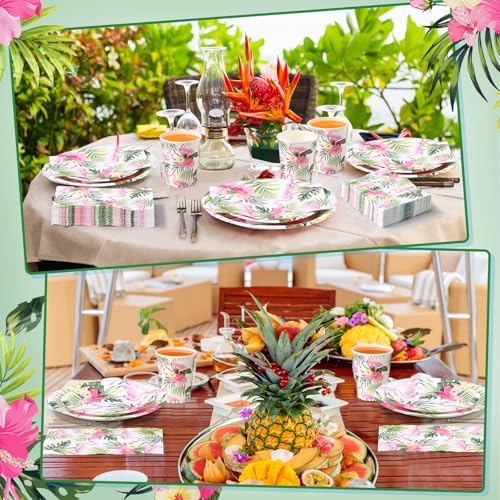 Funnymoom 250 Pcs Hawaiian Flamingo Party Decoration Serves 50 - Image 5