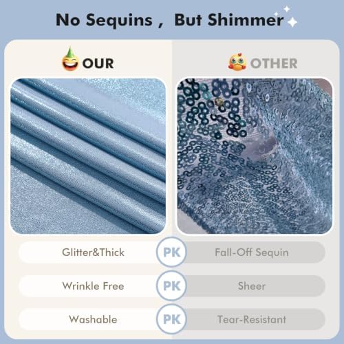 20ftx10ft Dusty Blue Sequin Backdrop Curtain for Wedding Parties - Image 2