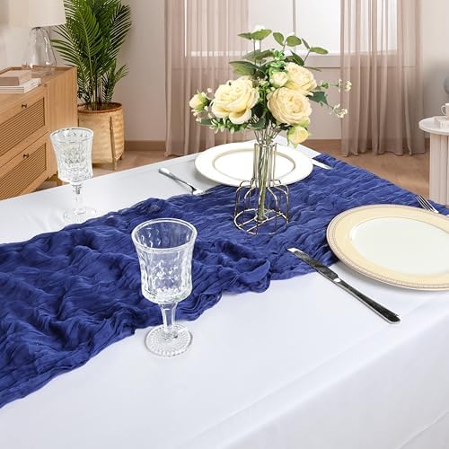 12 Pack 10Ft Royal Blue Cheesecloth Table Runner 23 x 120 Inch - Image 6