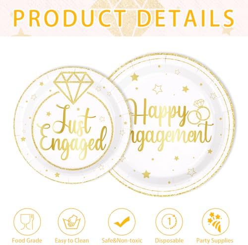 250Pcs Happy Engagement Diamond Ring Party Decoration Serves 50 - Image 3