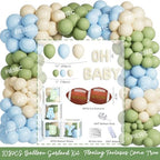 Football Baby Shower Decorations Kit, American Football Baby Shower Supplies, Touchdown Oh Boy Backdrop, Pastel Balloon Garland, Boxes for Boys Party Theme - Image 3