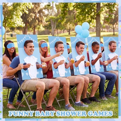 Shyyween 6 Sets Baby Shower Games Feed the Baby Blue Gender Reveal Game Kit - Image 5