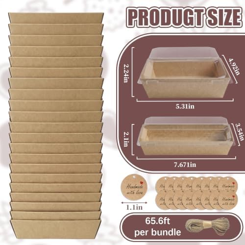 100 Pack Charcuterie Boxes with Clear Lids, Two Different Sizes - Image 2