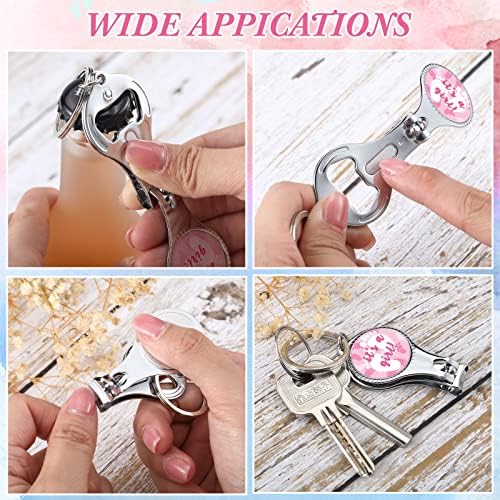 Bokon 150 Pcs Footprint Nail Clipper Opener Baby Shower Gifts, Girl, Pink - Image 4