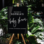 Andaz Press 16"x20" Black Acrylic Personalized Baby Shower Welcome Sign, Gender Neutral Large Custom Sign for Easel Stand, Modern Baby Shower Decorations - Image 3