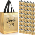 Fumete 100 Pcs Gold Glossy Thank You Gift Bag with Handles by Fumete