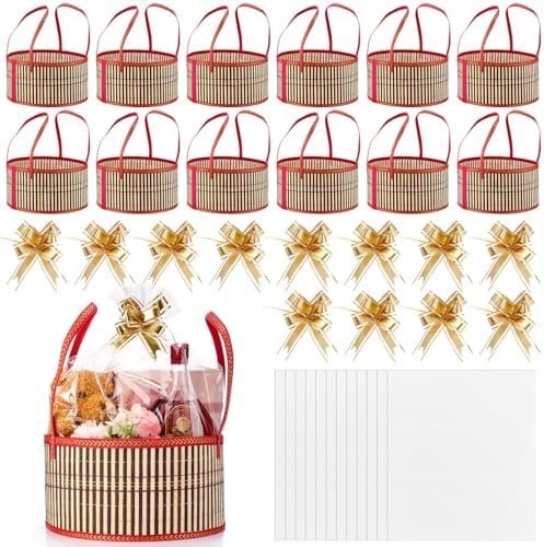 Reallnaive 12 Set Fall Thanksgiving Bamboo Empty Gift Basket by Reallnaive