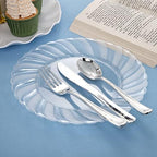U-QE 60 Pieces Clear Plastic Plates - 10.25 Inch Clear Disposable Plates - Image 4