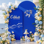 Royal Blue Arch Cover 2 Set-7.2FT, 6FT Arch Backdrop Cover Spandex Fitted Birthday Party Arch Stand Covers Stretchy Backdrop for Baby Shower Bridal Shower Wedding Ceremony Banquet Photo Background - Image 2