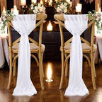 MDS Pack of 200 Chiffon Chair Sashes for Wedding & Event Décor - White - Image 6