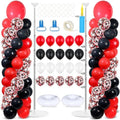 2 Sets Adjustable Balloon Column Stand Kit with Bases（Red and Black） by Naozinebi