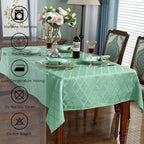SASTYBALE Jacquard Tablecloth, Rectangle 60" x 120", Sage Green - Image 4