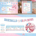 Baseball or Bows Gender Reveal Decorations, Party Balloons Decorations Kit Supplies Includes Balloons, Banner, Sash, Badge Backdrop, Topper, Poster, Balloon Boxes, Tablecloth, Marker 150 PCs - Image 4