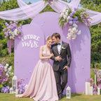 Pink and Purple Arch Cover 3 Set-6FT, 5FT, 4FT Arch Backdrop Cover Spandex Fitted 2-Color Fabric Arch Stand Covers for Baby Shower Girls Mermaid Birthday Party Wedding Photo Background Decorations - Image 5
