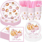 Pickmesh 400 Pcs Pink Little Pumpkin Birthday Party Plates Napkins and Cups by Pickmesh