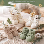 Tranqun 4 Sets Baby Booties Centerpiece No Floral DIY,Bow,Sage Green - Image 4