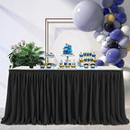 Ruffle Table Skirt for Teacher Desk Classroom Wedding Birthday, Black,14ft by Zerenfy