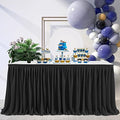 Ruffle Table Skirt for Teacher Desk Classroom Wedding Birthday, Black,21ft by Zerenfy