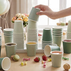 Mimorou 300 Pack 8 oz Disposable Sage Green Paper Cups for Baby Shower Cups - Image 4