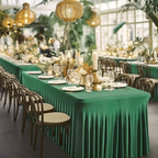2 Packs Green Table Clothes for 6 Foot Rectangle Tables, Wrinkle Resistant Stretch Spandex Table Covers Fitted Tablecloth with Skirt for Easter Event Banquet Wedding Birthday Party - Image 5