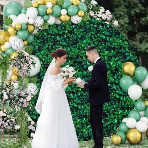 Gallety 7.2 FT Green Leaves Round Backdrop Cover for 5 to 7.2FT Circle Backdrop Stand - Adjustable Circle Arch Cover for Birthday Wedding Jungle Theme and Tropical Party Decorations - Image 6