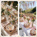 SiliFine 24 Pcs Wildflower Party Favors for Guests Small Ceramic Bowl Bulk Gifts Set 3.3 Inch Floral Design Mini Dipping Sauce Dish with Card Box for Bridal Pooja Baby Shower Birthday Guest Gift - Image 4