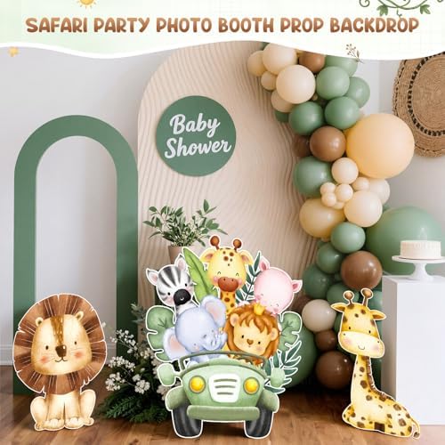 3 Pack Safari Birthday Party Decoration Jungle Animal Large Plastic Standup 16-39 Inch Lion Giraffe Elephant for Baby Shower Birthday Party Centerpieces Decoration Photo Booth Prop Backdrop - Image 5