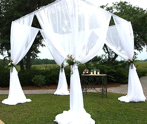 Barcelonetta | Chiffon Fabric | Decoration, Drapery Fabric | Wedding, Gender Reveal, Baby Shower, Birthday | for Arbor, Arch, Canopy, Table and Chair Decoration (White, 10 Yards) - Image 7