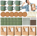 QOUBAI 6 Sets Baby Shower Winner Gifts with Mugs and Kraft Bags, Green by QOUBAI