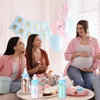 60 Pcs 4.5 Inch Baby Mini Milk Bottle Baby Shower Favor Fillable Feeding Bottle Candy Box Small Plastic Candy Container DIY Gift for Boy Girl Newborn Baptism Party Decor (Blue) - Image 5