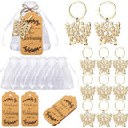 Ecation 40 Set Butterfly Keychains for Guests Wedding Thank You,Gold by Ecation