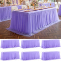 6 Pack Lavender Tablecloth for 6 Foot Rectangle Tables Tulle Table Skirt by PartyTalk